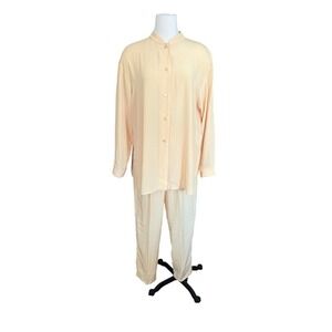 S.G Sport Collection Yellow 2 Piece Set Pants Shirt M/L Lagenlook Lounge Comfy